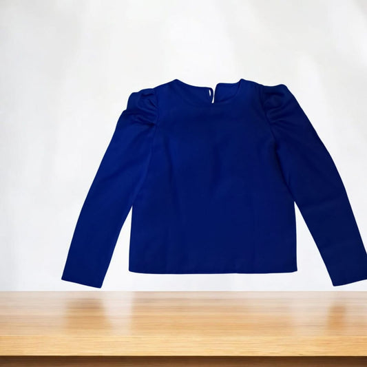 Blusa Elegante Mangas Largas Azul Royal XS