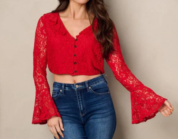 Blusa Mangas largas acampanada