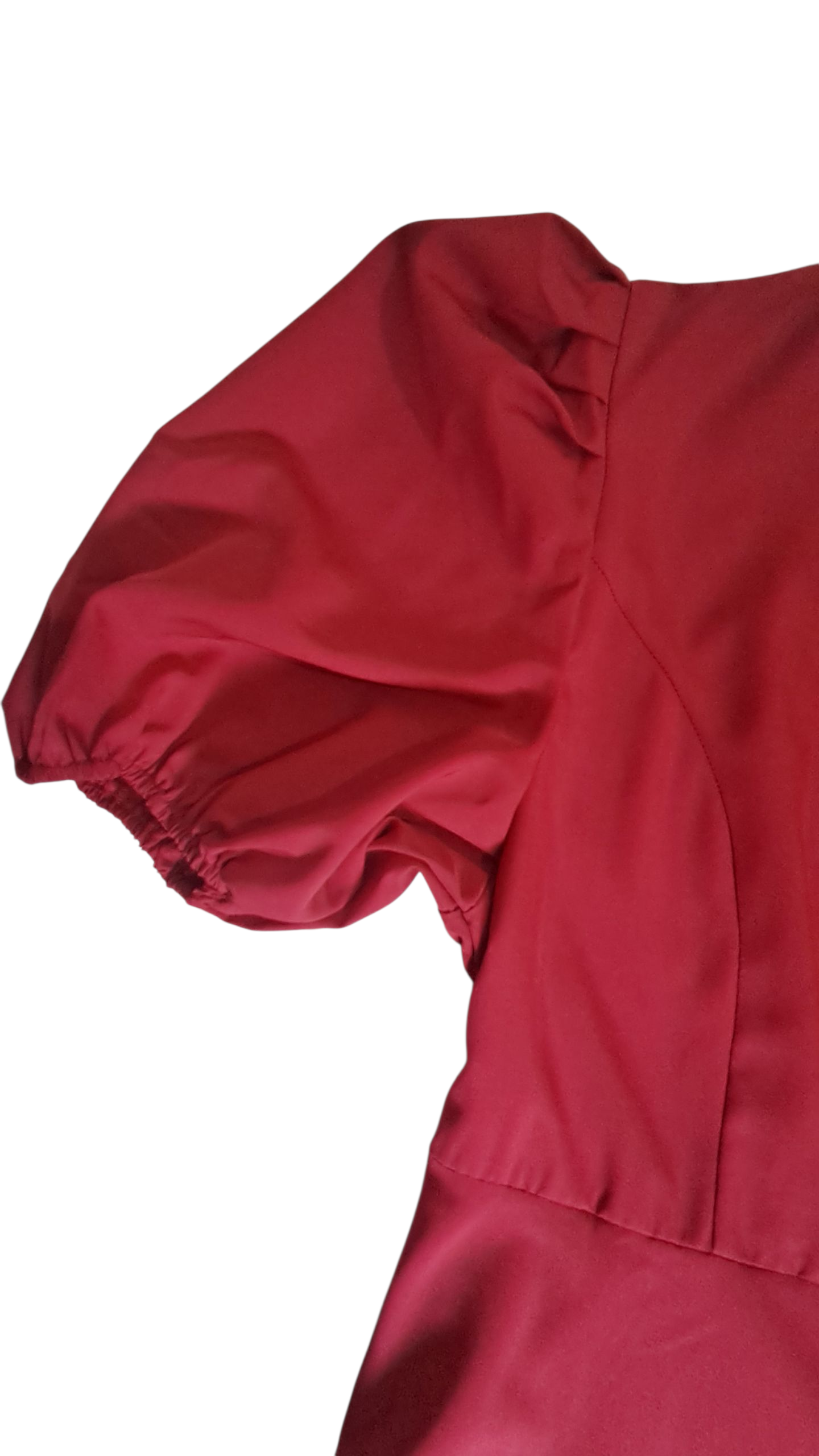 Vestido Midi Mangas abullonadas Talla L Rojo