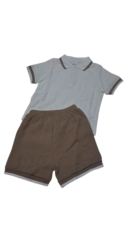 Conjunto de Top y Short para niños. Pantalones cortos Poloshirt Mangas cortas con cuello