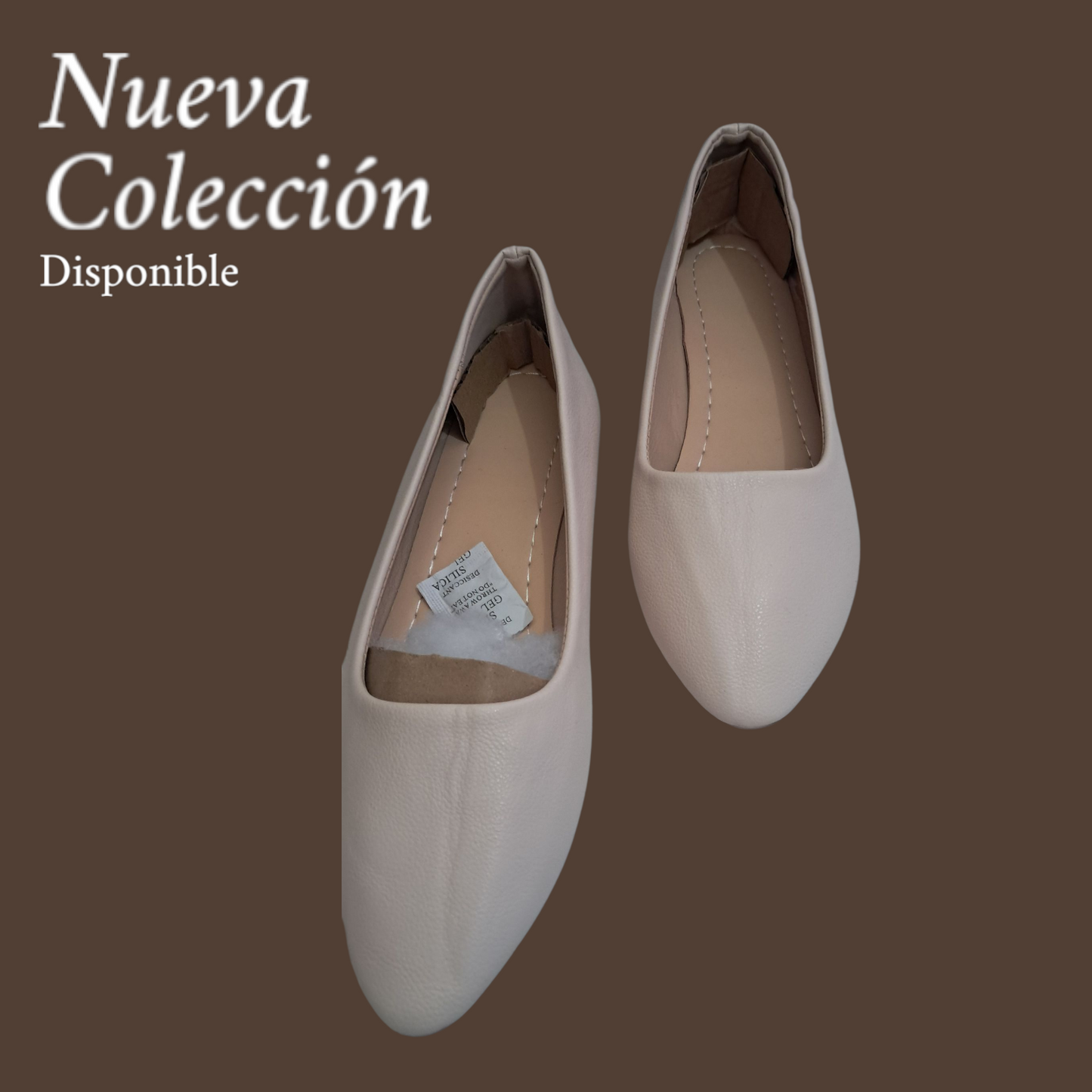 Zapatos planos para mujer Crema 9