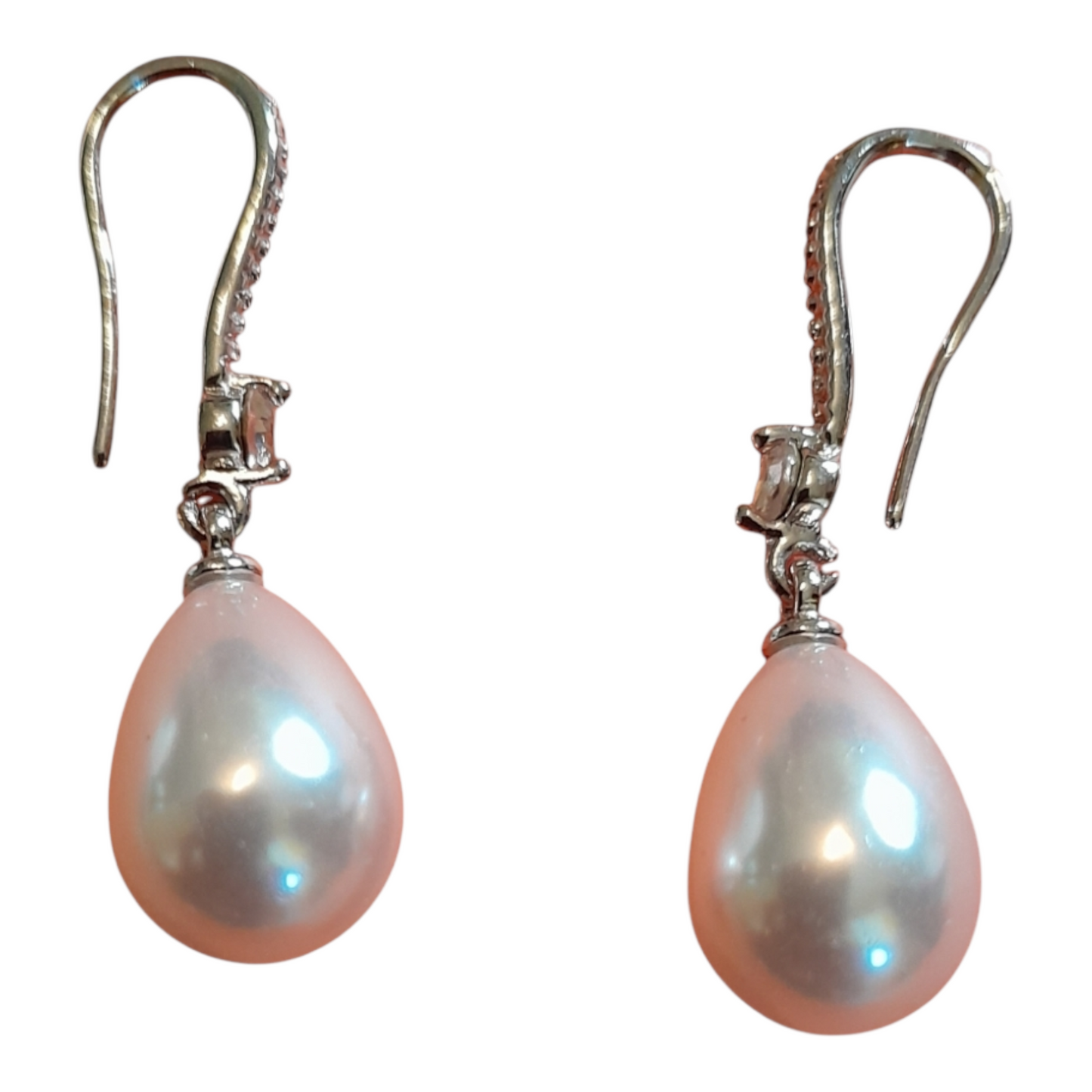 Pendiente Aretes lágrima Blanco