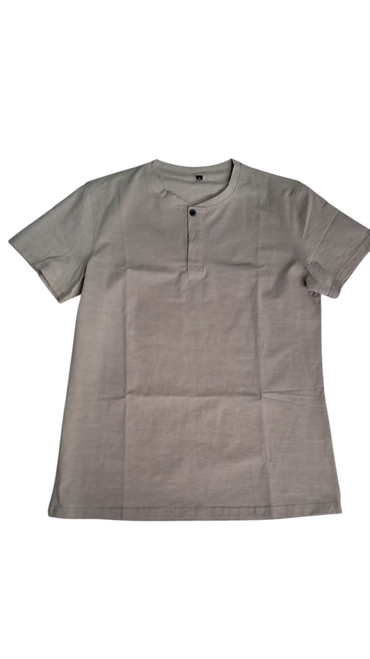 Camiseta moderna para Hombre Talla S Mangas Cortas  Crema
