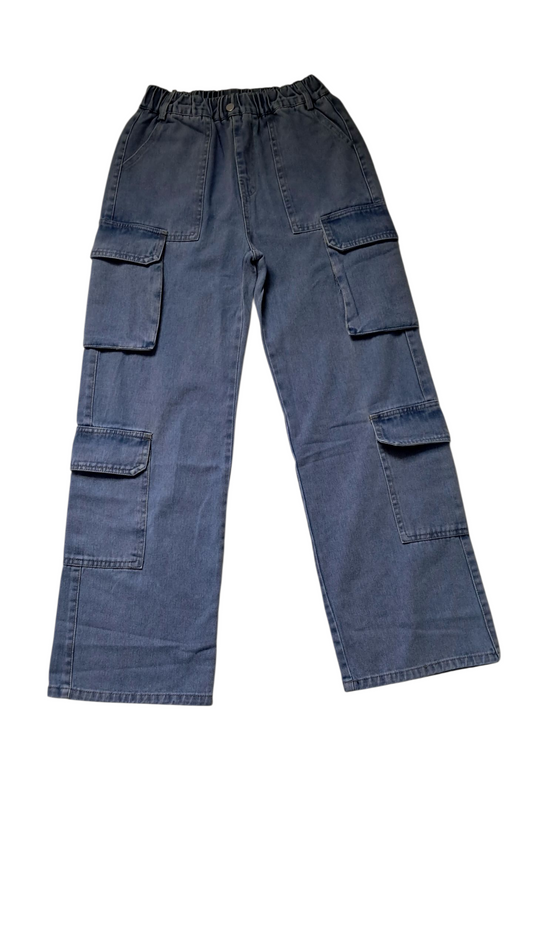 Pantalón Jeans Cargo Azul  Denim azul claro para niñas
