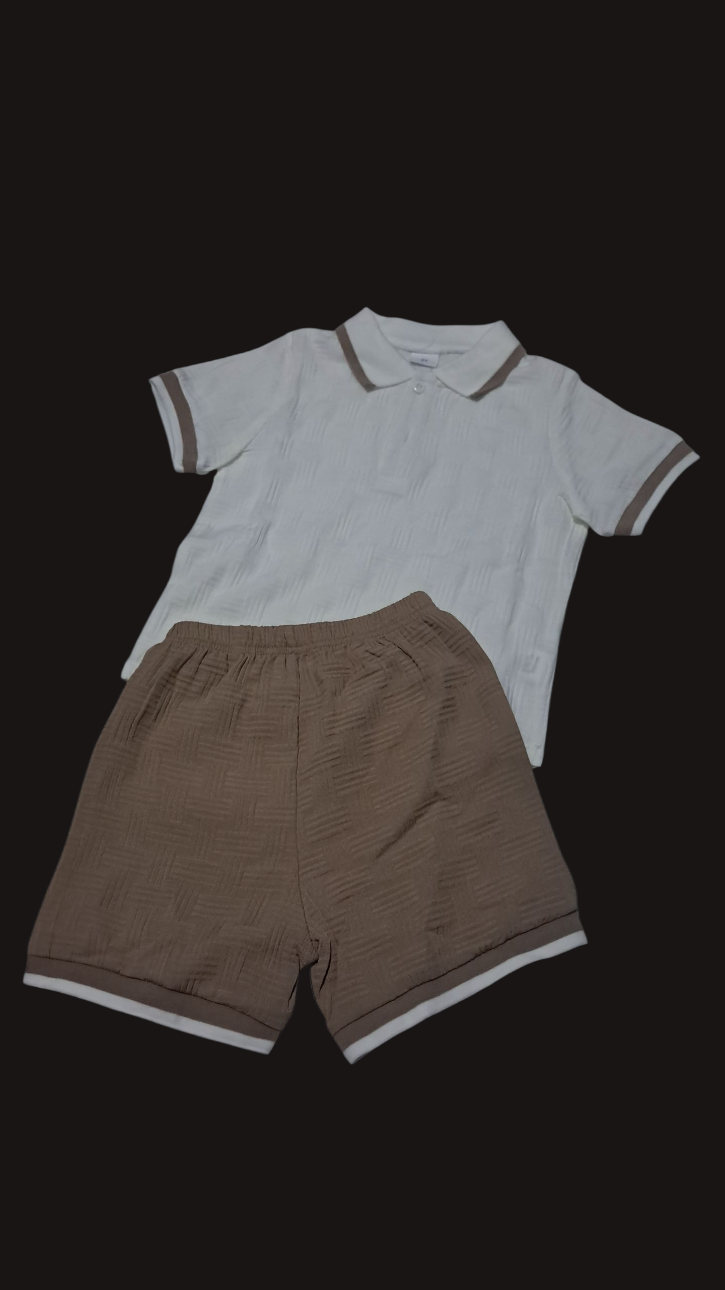 Conjunto de Top y Short para niños. Pantalones cortos Poloshirt Mangas cortas con cuello