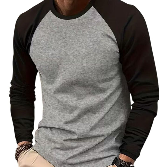 Camiseta Mangas Largas Gris M XL Hombre