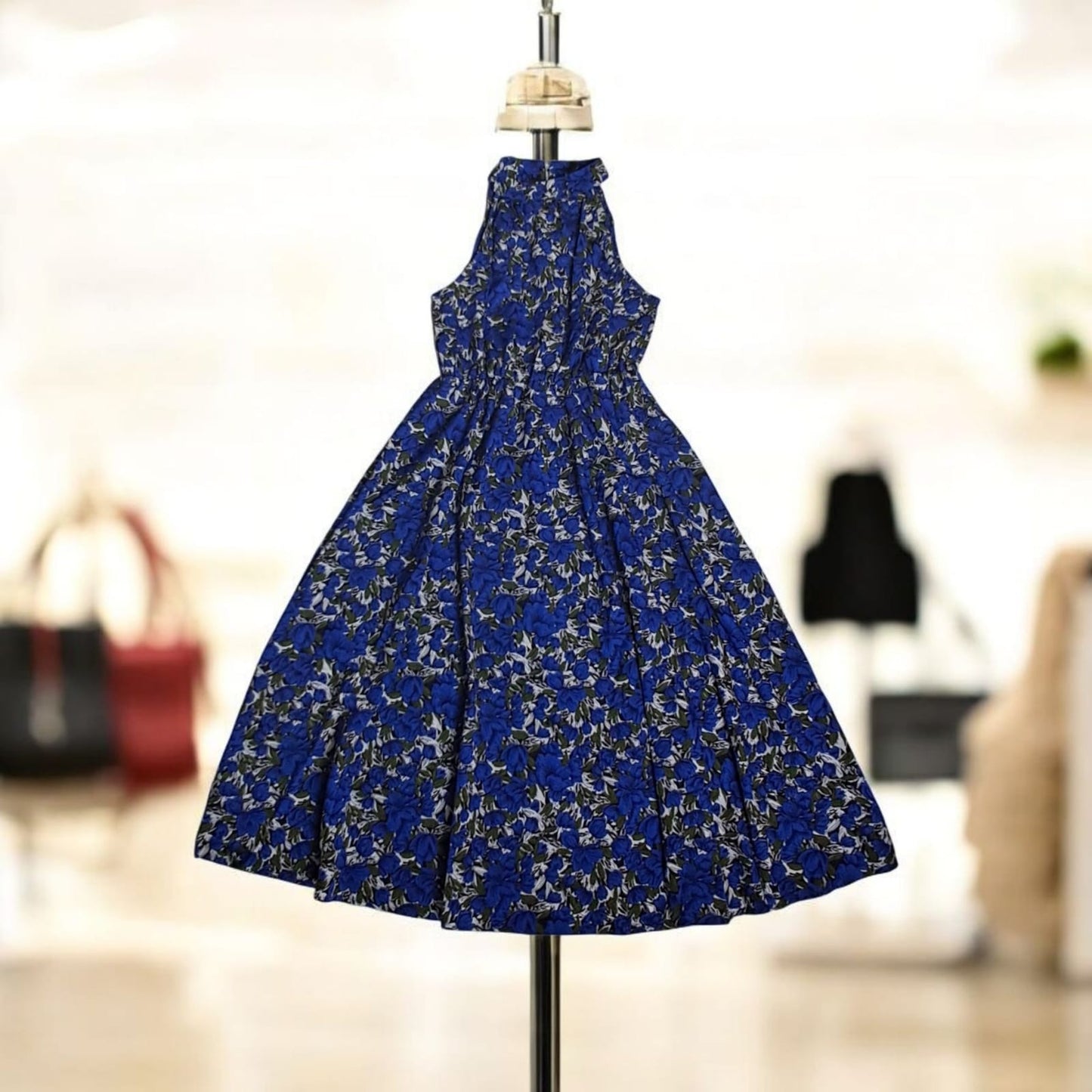 Vestido MIDI Cuello Halter Estampado  Small