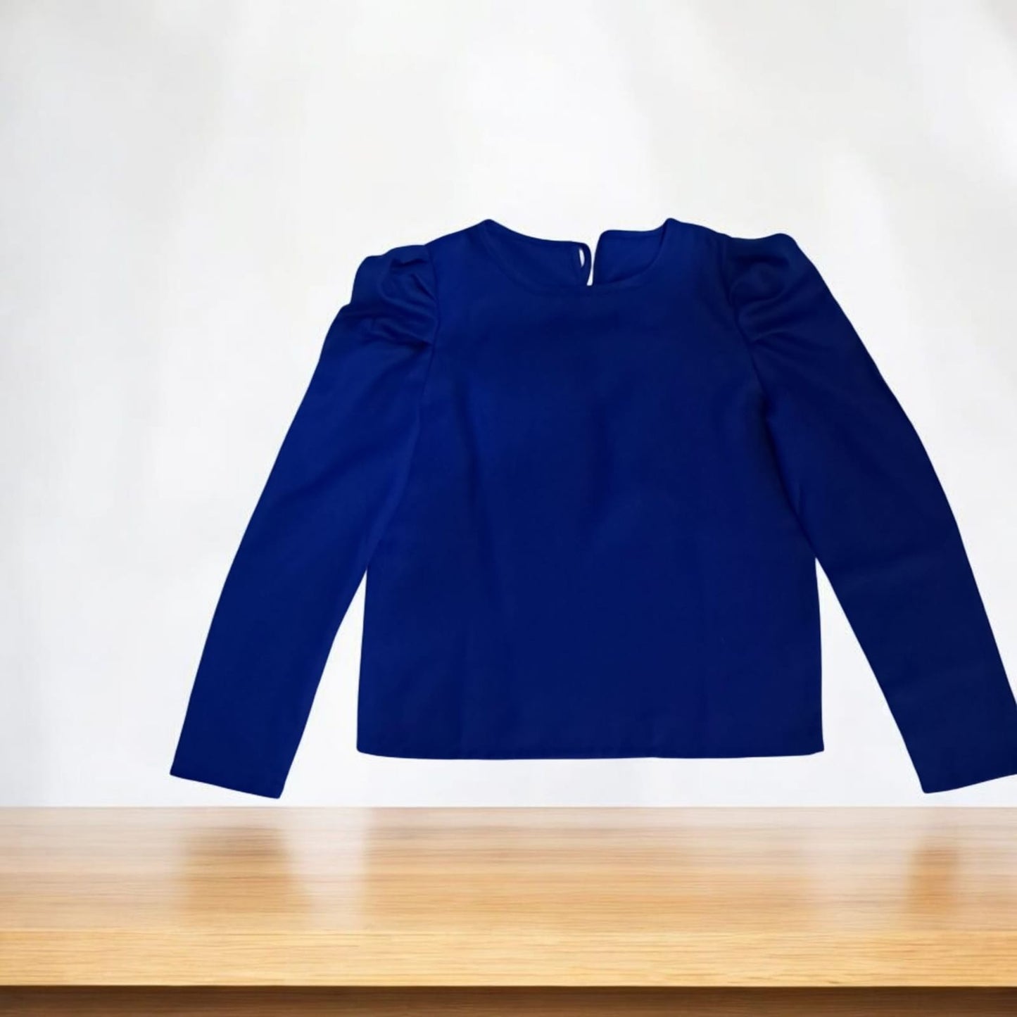 Blusa Elegante Mangas Largas Azul Royal XS