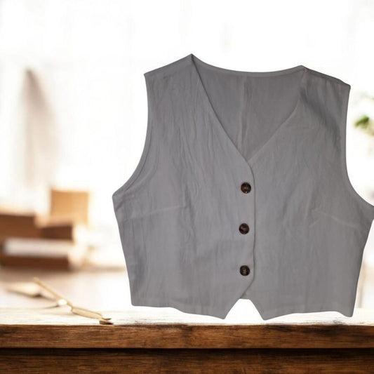 Chaleco Corto Lino Talla M