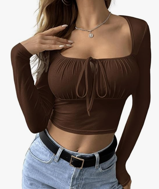 Top Mangas Largas escote cuadrado