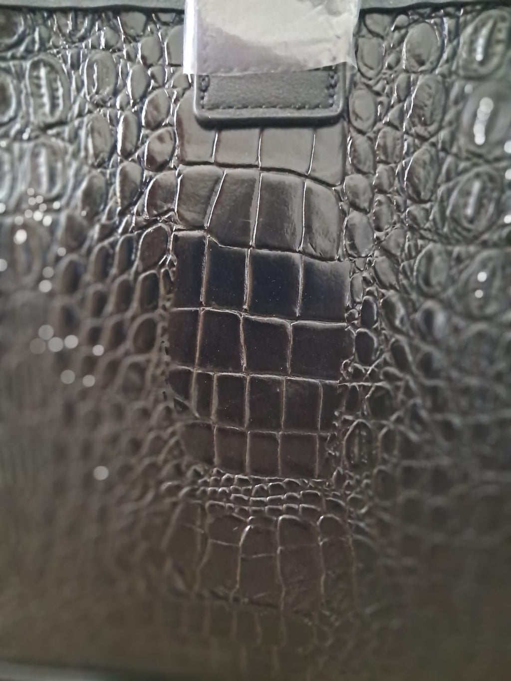 2 en 1 Cartera Negra croc skin Satchel Bag más Billetera