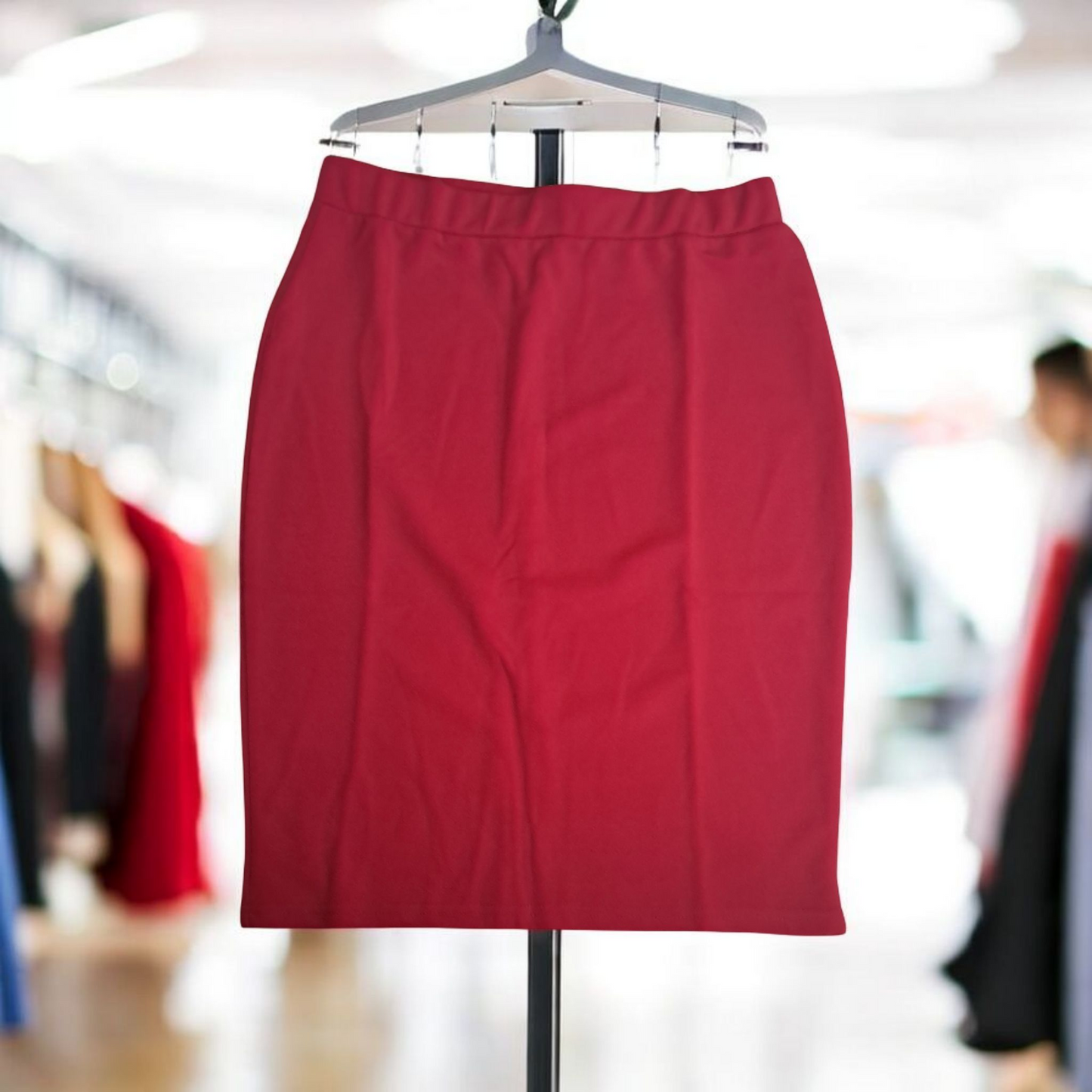 Falda Lapiz Midi Elegante Rojo Talla XL