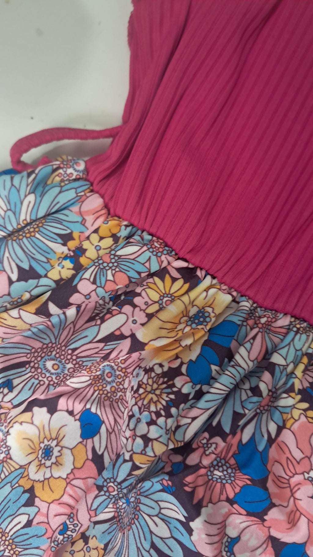 Vestido Floral para ñinas con lazo de cinta Mangas con Volantes Rosa 1 a 3 años