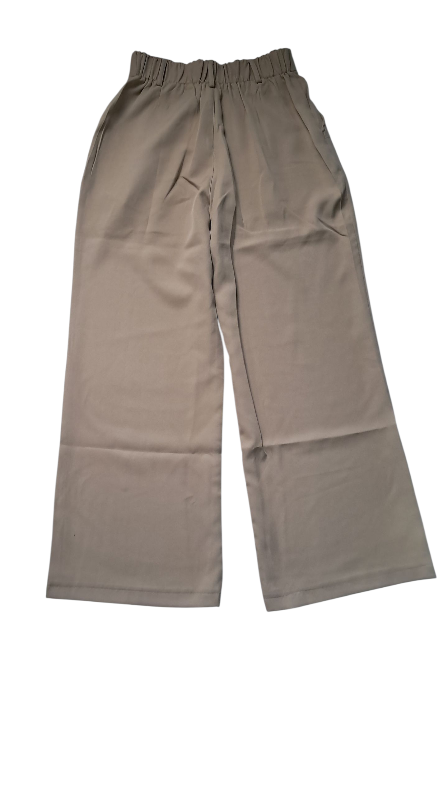 Pantalón ancho de Mujer corte Recto cintura alta Crema M