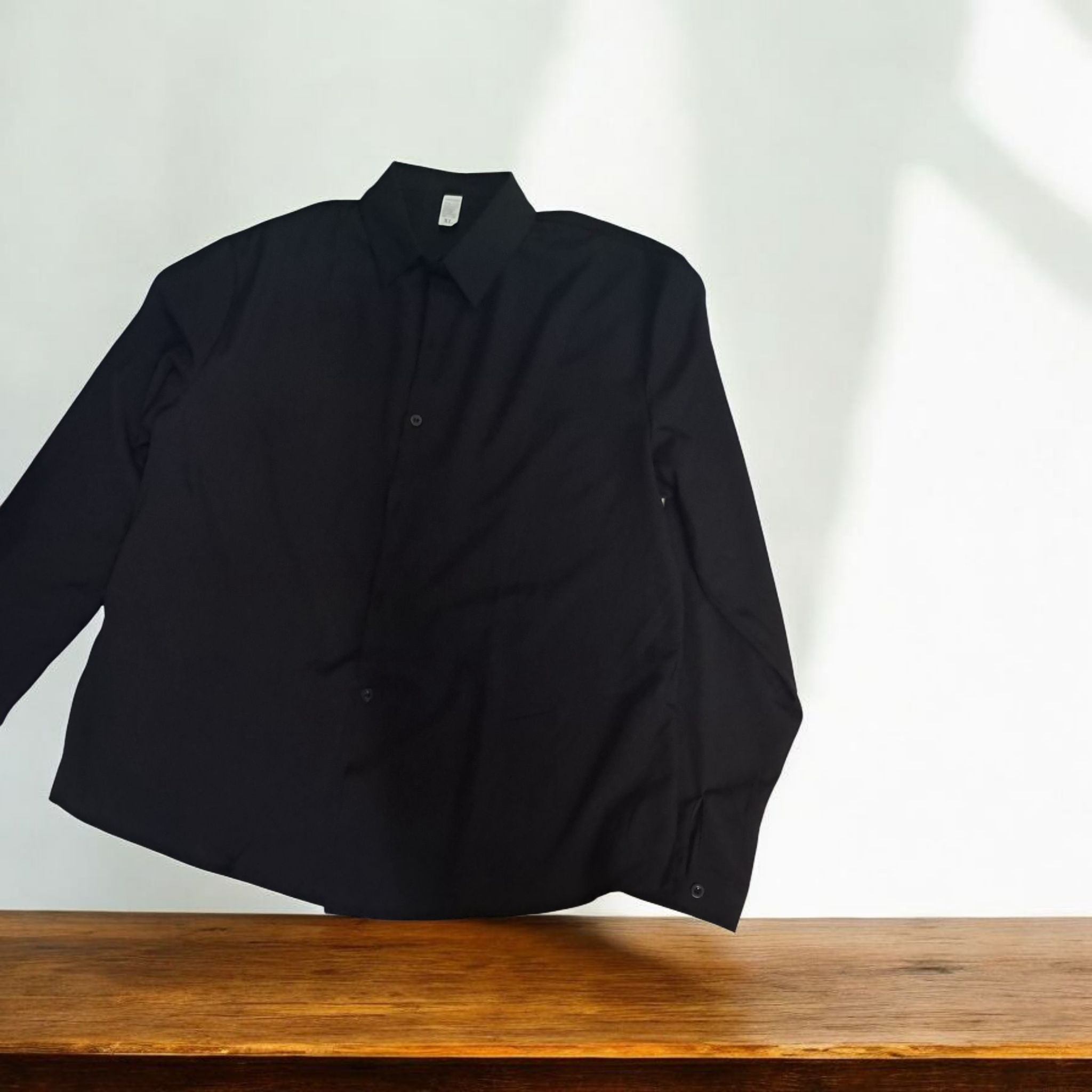 Camisa para hombre L  Mangas largas Cuello color negro
