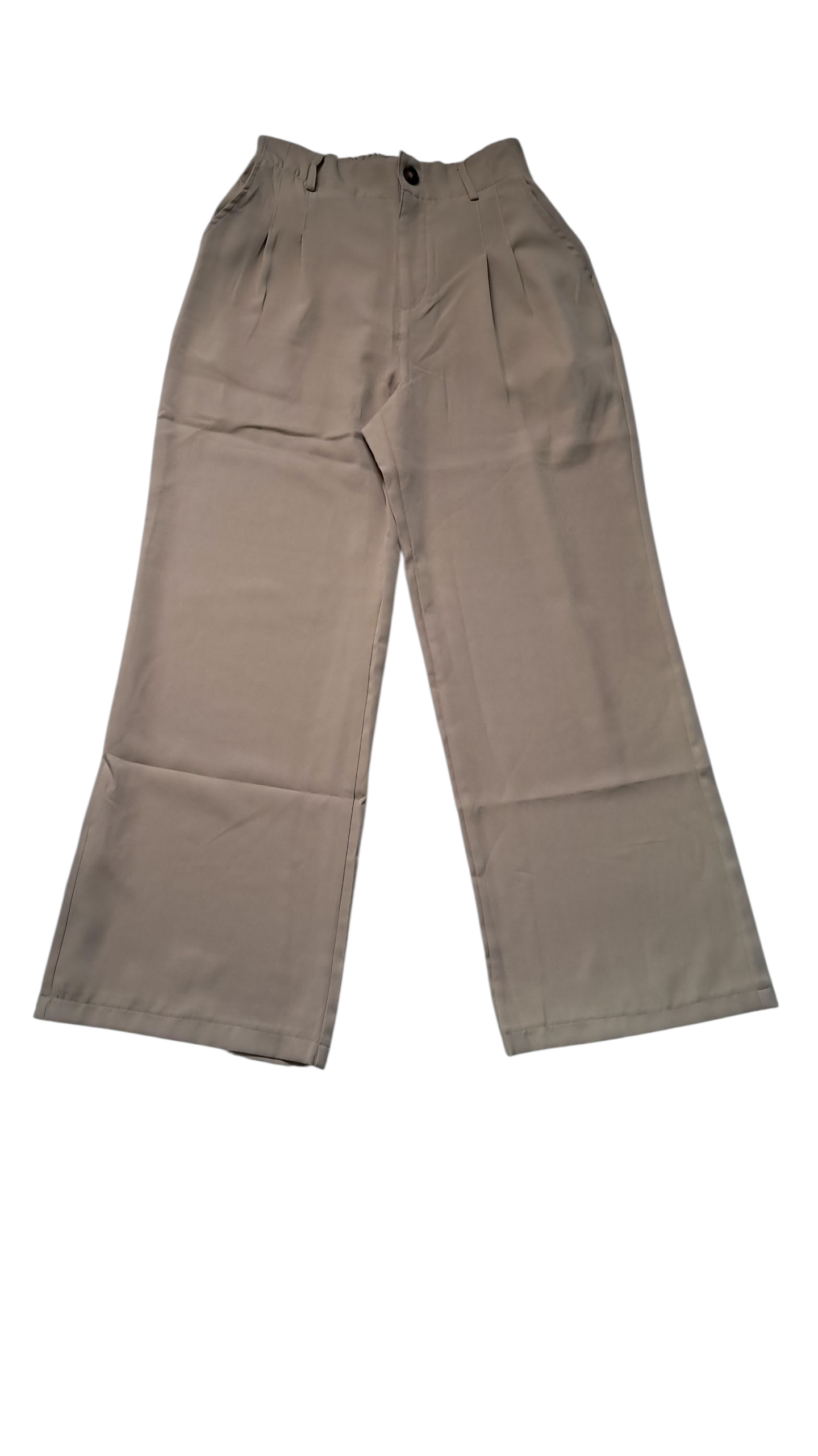 Pantalón ancho de Mujer corte Recto cintura alta Crema M