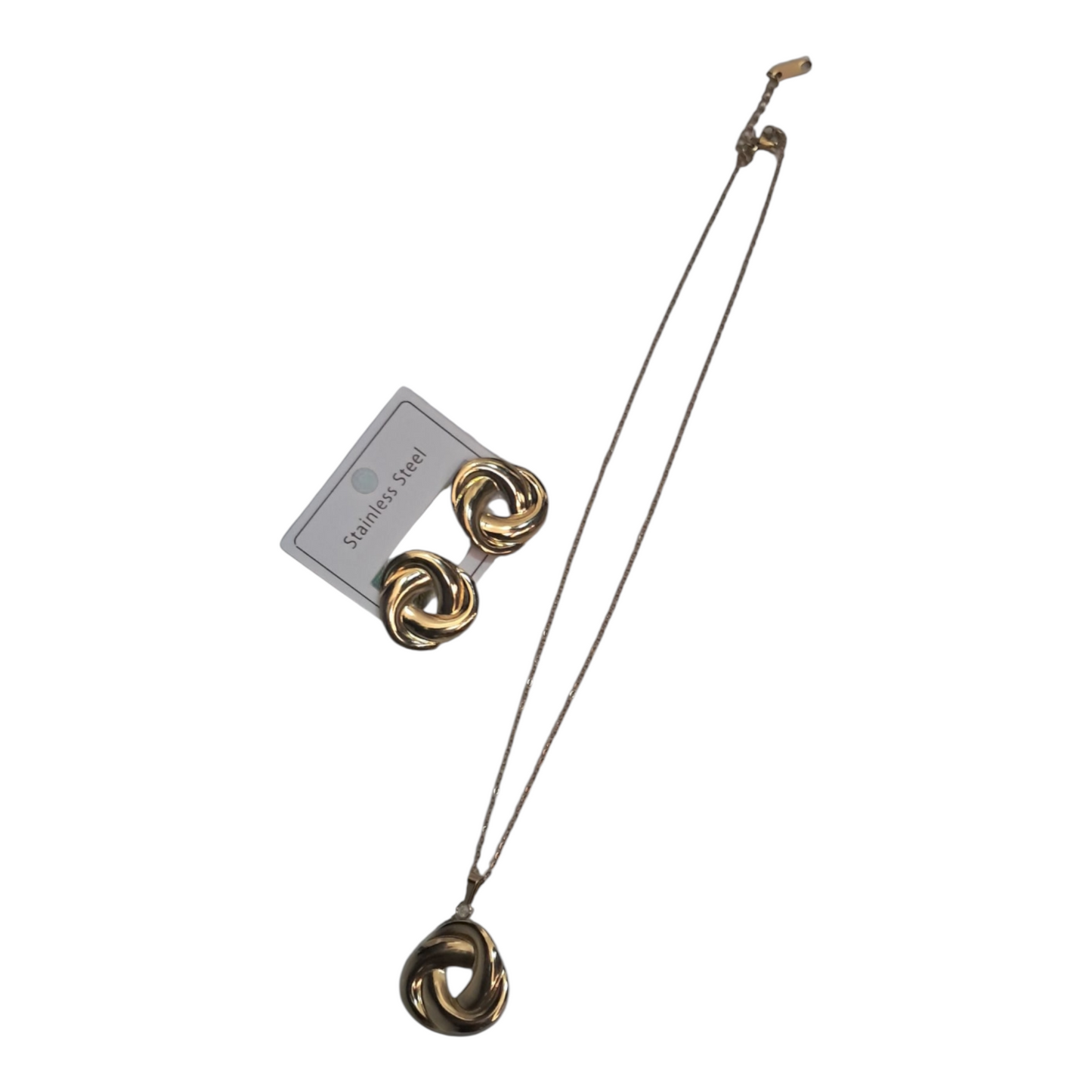 Juego de collar y pendiente acero inoxidable