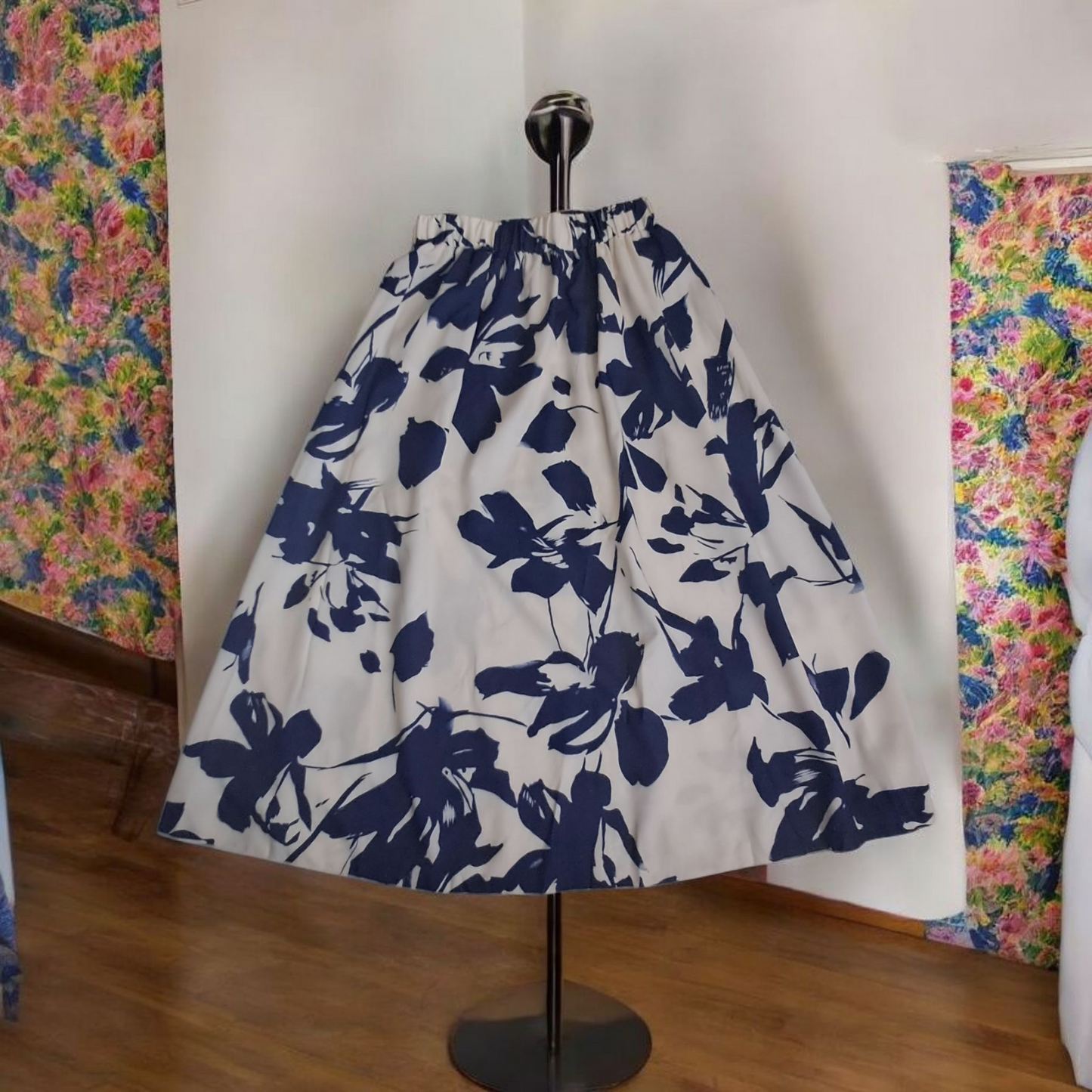 Falda Midi Estampado Corte A Talla XS