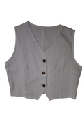 Chaleco Blanco para mujer Cuello V sin mangas M