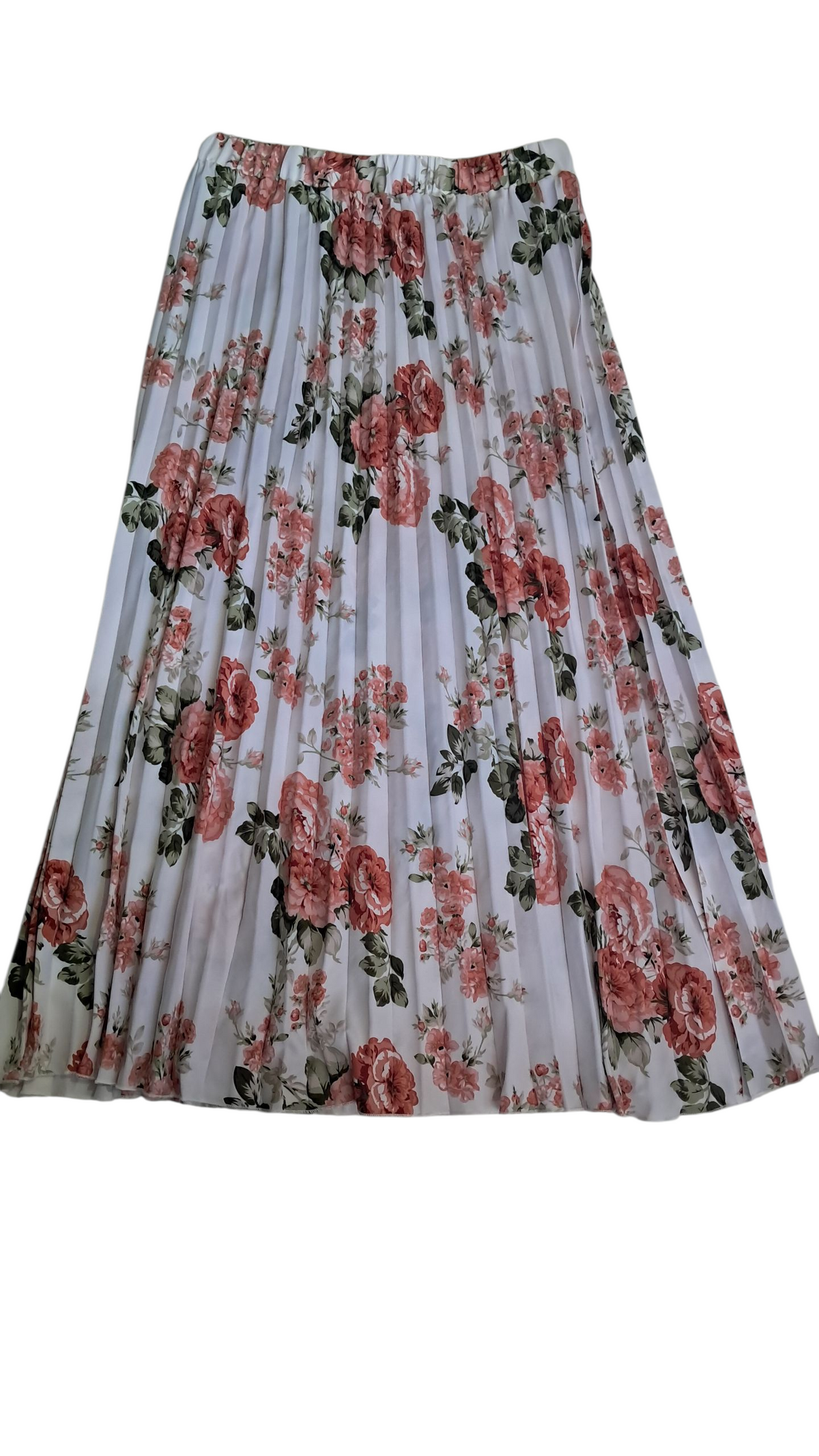 Falda Plisada Floral a la moda cintura alta Talla L