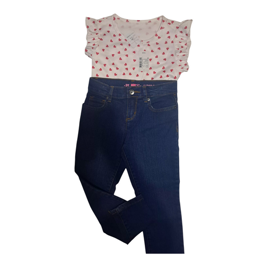 Set Pantalón Jeans y Blusa para niña de 6-7 años