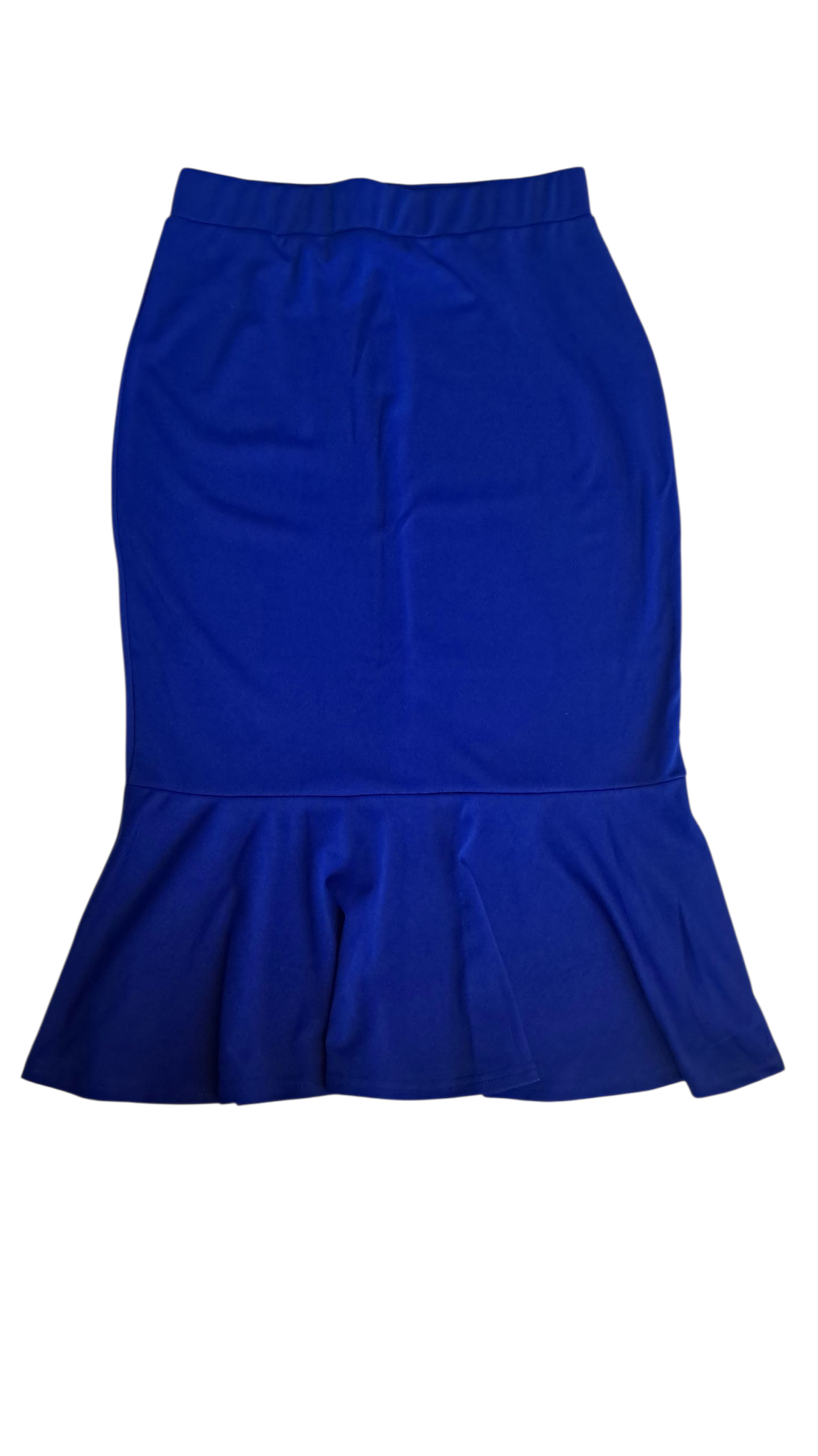 Falda midi con vuelo inferior Azul Royal Talla M
