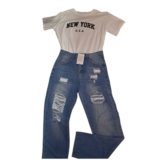 Set pantalon Jean y  Tshirt M
