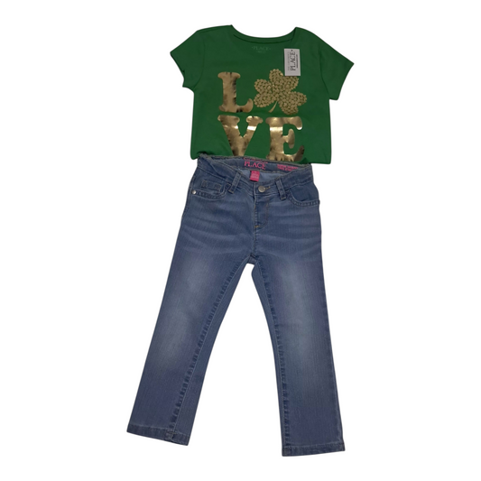 Set de pantalón Jeans y Blusa para niñas de 3 años