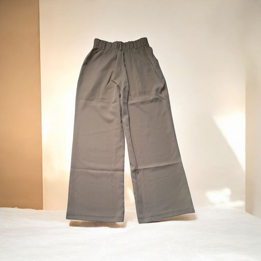 Pantalón ancho de Mujer corte Recto cintura alta Crema M