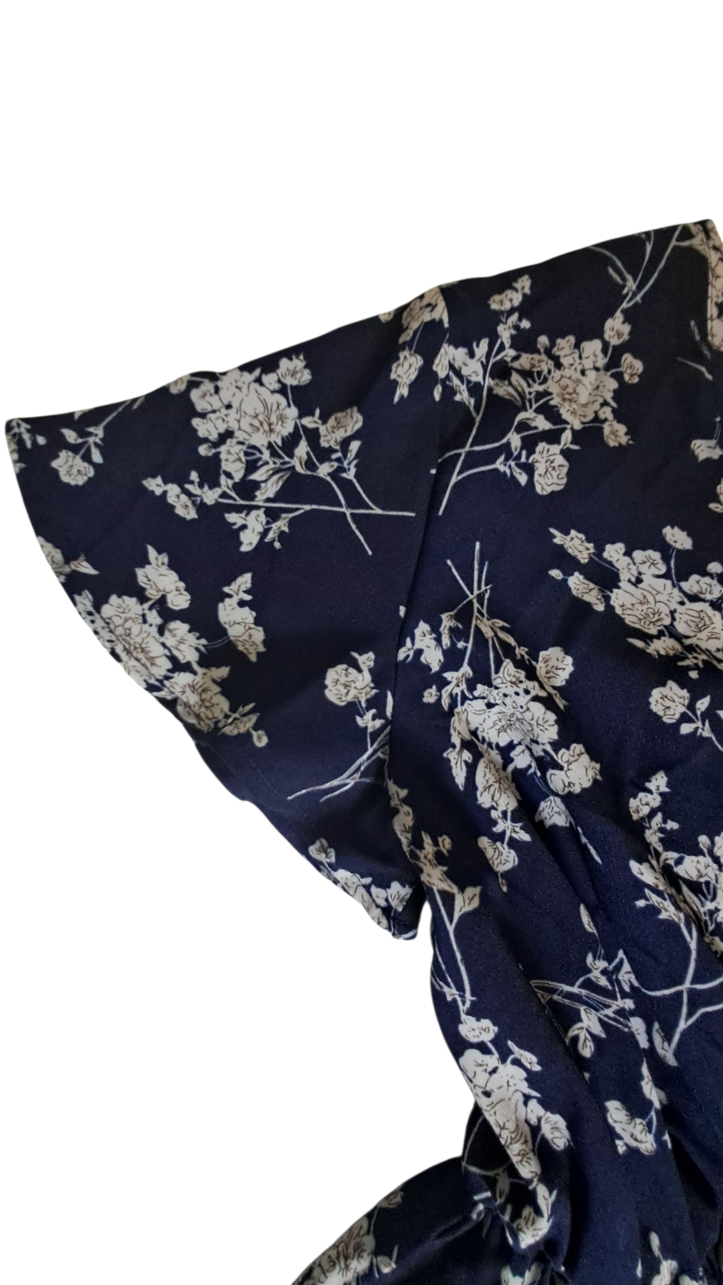 Vestido Midi Mujer Estampado Flores Azul Medium