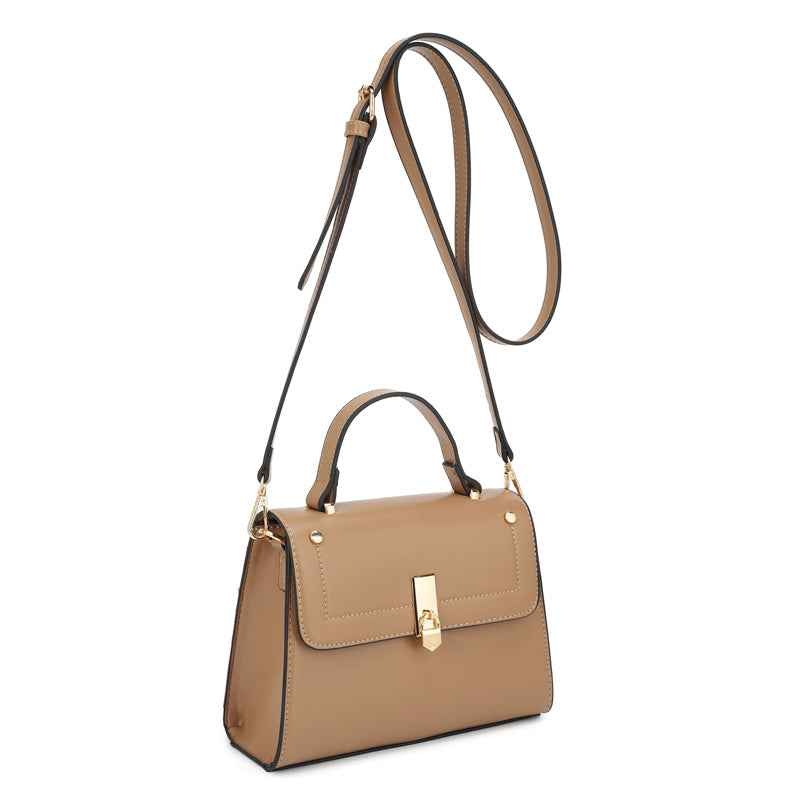 Cartera Elegante Satchel Correa Ajustable color kaki